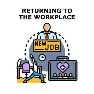 Returning to the workplace concept building new career path Stock Illustration