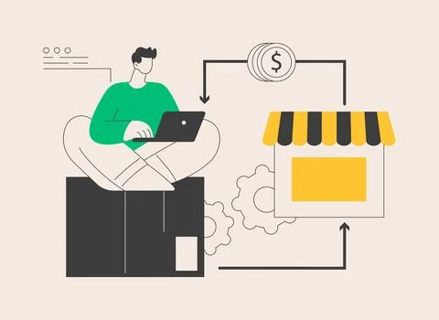 Returns and refunds abstract concept vector illustration. Stock Illustration