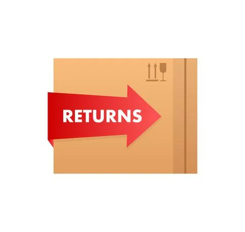 Returns box, great design for any purposes. Vector concept. Courier service 스톡 일러스트
