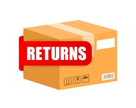 Returns box, great design for any purposes. Vector concept. Courier service Stock Illustration