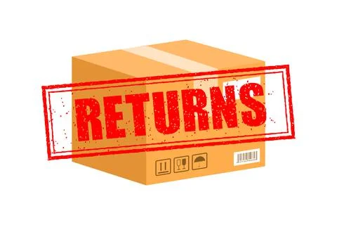Returns box, great design for any purposes. Vector concept. Courier service Stock Illustration