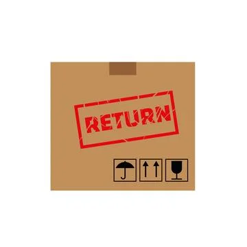 Returns box, great design for any purposes. Vector concept. Illustrazione stock