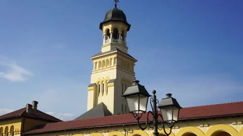 Reunification Cathedral, Fortified churches inside Alba Carolina Fortress 스톡 동영상 172376996