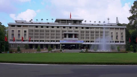 Reunification Palace, also know as the Independence Palace in Ho Chi Minh City Stock Footage 319973136