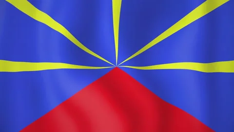 Reunion animated flag. Seamless loop. 4K Stock Footage 145480061
