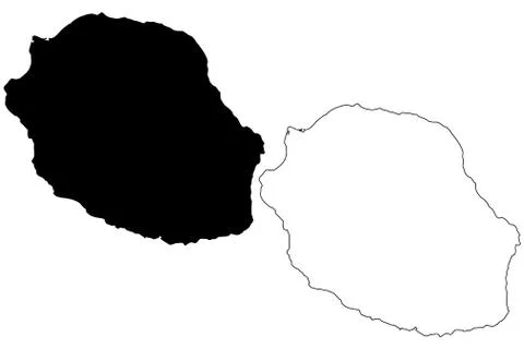 Reunion island map vector Stock Illustration