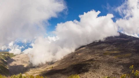 Reunion Island Piton de la Fournaise Volcano Clouds Timelapse Stock Footage 101840367
