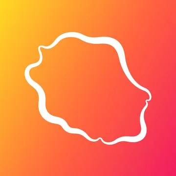 Reunion - Outline Map on Gradient Background Stock Illustration