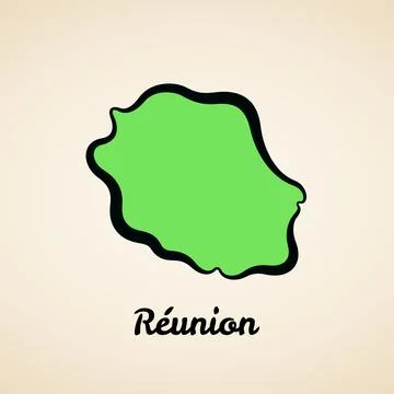 Reunion - Outline Map Stock Illustration