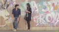 Reunion - two old friends reunite and exchange cell phone number HD Footage