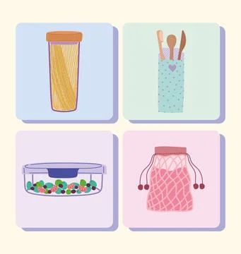 Reusable and ecology containers Stock Illustration