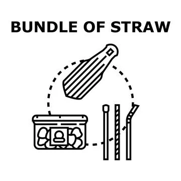 Reusable and single use drinking straws comparing eco options Stock Illustration
