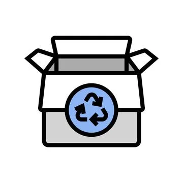 Reusable box cardboard packaging color icon vector illustration Stock Illustration