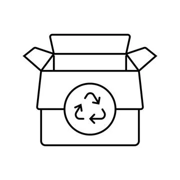 Reusable box cardboard packaging line icon vector illustration Stock Illustration