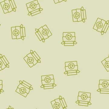 Reusable box cardboard packaging line seamless pattern Stock Illustration