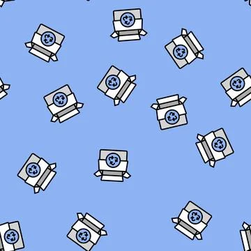 Reusable box cardboard packaging vector seamless pattern Stock Illustration