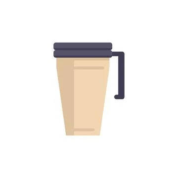 Reusable coffee cup with handle for take away coffee or tea Illustration