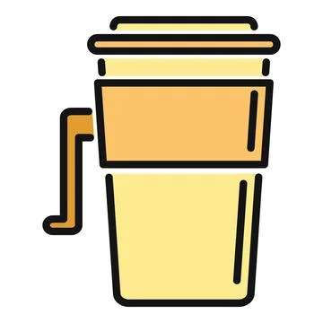 Reusable coffee cup with handle on white background Stock Illustration