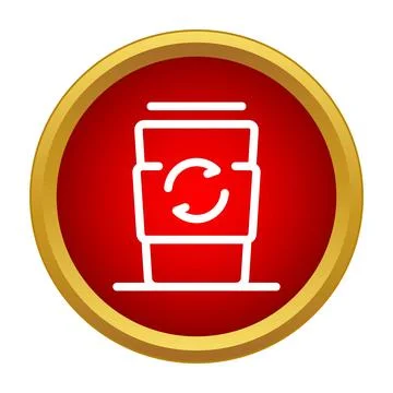 Reusable coffee cup icon representing sustainability and ecology Stock Illustration