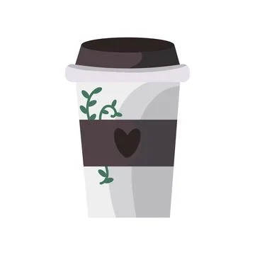 Reusable coffee cup isolated design Stock Illustration