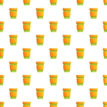Reusable coffee cup pattern seamless background Illustrazione stock