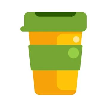 Reusable coffee cup promoting eco friendly lifestyle Stock Illustration