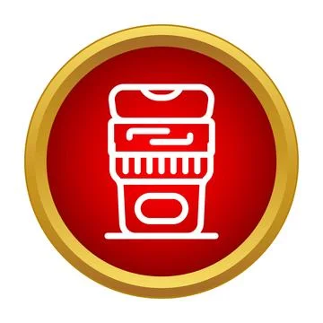 Reusable coffee cup takeaway drink icon Stock Illustration