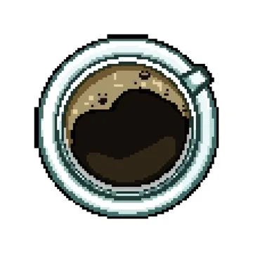 Reusable coffee cup top pixel art vector illustration 스톡 일러스트