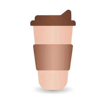 Reusable coffee cups on white background. Vector hand drawn illustration Stock Illustration