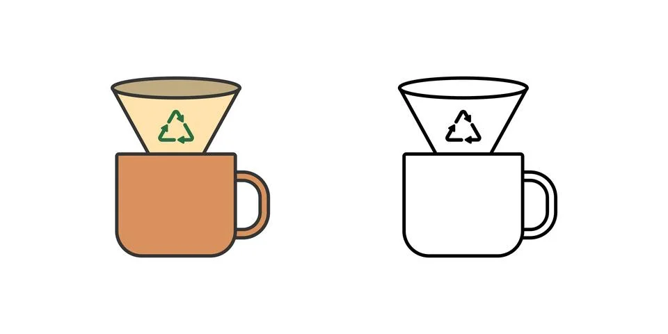 Reusable coffee filter icon Stock Illustration