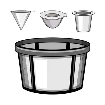 Reusable coffee making filters and pods Stock Illustration