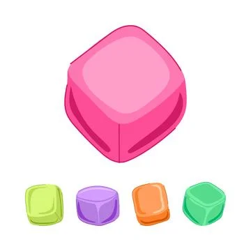 Reusable colorful ice cubes set for drinks Stock Illustration