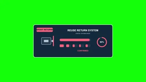 Reusable Container Deposit Returned Green Screen Overlay Video stock 343820272
