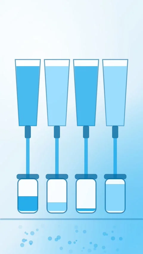 Reusable containers being refilled, blue eco vertical 9:16 seamless loop HD Stock Footage 345161066