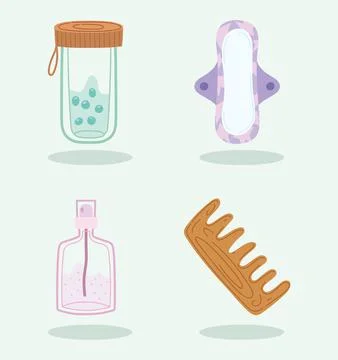 Reusable containers icons Stock Illustration