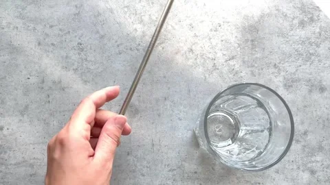 Reusable drinking straws, plastic replacement Stock Footage 243367602