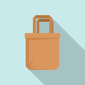 Reusable eco bag icon flat vector. Fabric cotton cloth Illustration
