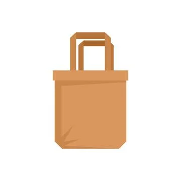 Reusable eco bag icon flat vector. Fabric cotton cloth Illustration