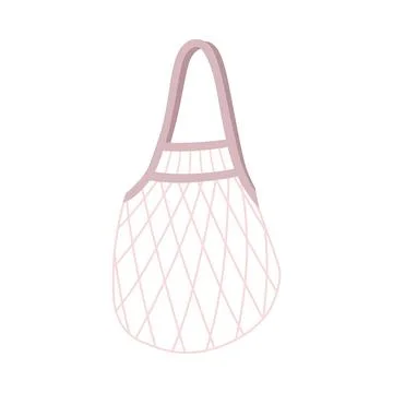 Reusable eco net bag, vector biodegradable mesh bag, ecological container, Zero Stock Illustration
