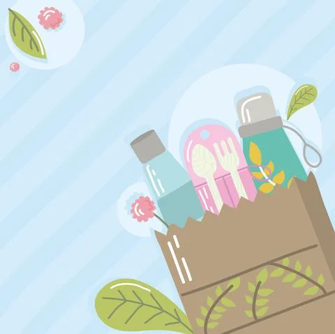 Reusable elements in bag Stock Illustration