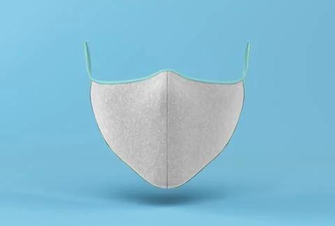 Reusable grey masks 3d render image on blue gradient Illustrazione stock