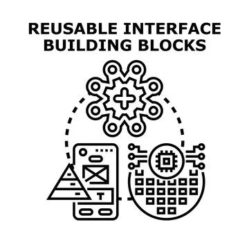 Reusable interface building blocks creating software components Illustration