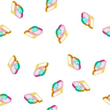 Reusable make-up removal pads isometric icon seamless pattern Stock Illustration