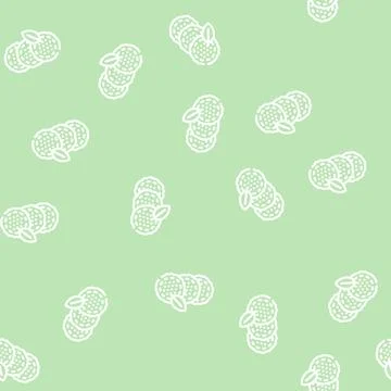 Reusable makeup remover pads line vector seamless pattern Stock Illustration