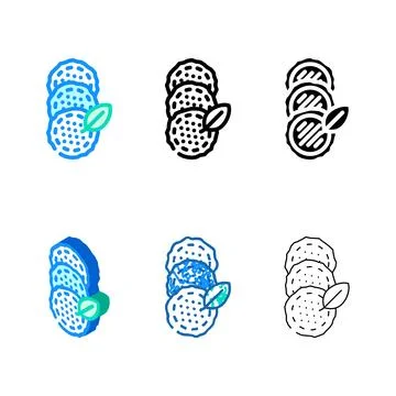Reusable makeup styleset remover pads color icon vector Ilustración de archivo