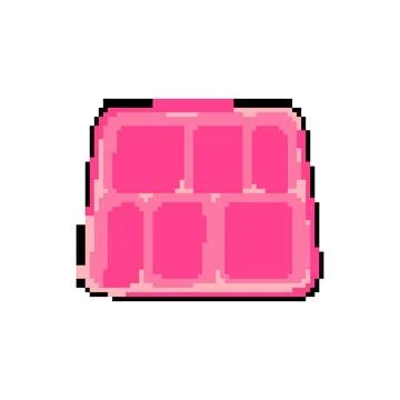 Reusable multi section meal tray pixel art vector illustration Illustrazione stock