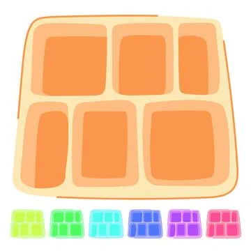Reusable multi section meal tray vector cartoon graphic Stock Illustration