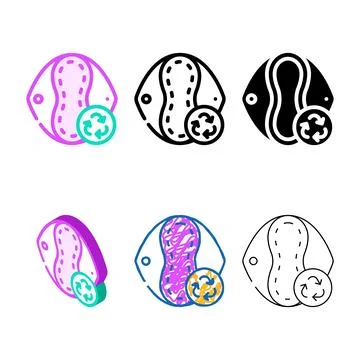 Reusable pad forms zero waste color icon vector Stock Illustration