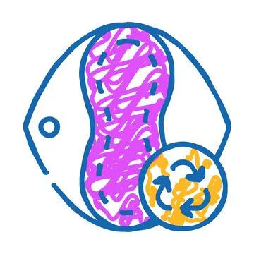 Reusable pad zero waste icon doodle illustration Stock Illustration