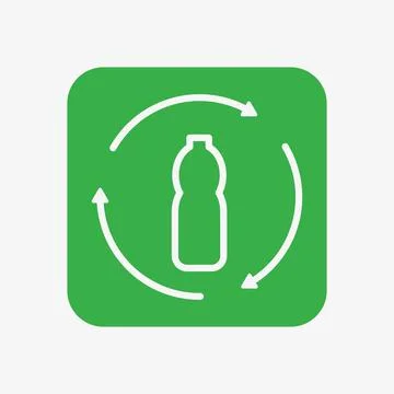 Reusable plastic vector bottle icon. Recycle sign Stock Illustration